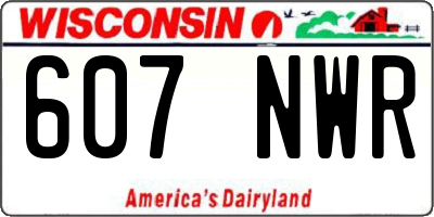 WI license plate 607NWR