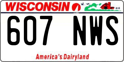 WI license plate 607NWS