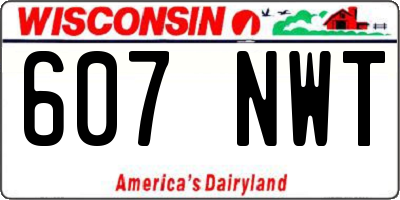 WI license plate 607NWT