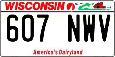 WI license plate 607NWV