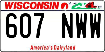 WI license plate 607NWW