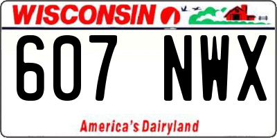WI license plate 607NWX