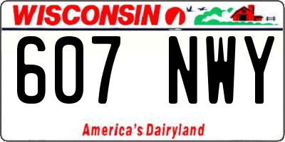 WI license plate 607NWY
