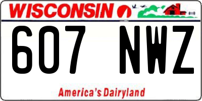 WI license plate 607NWZ