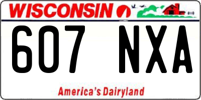 WI license plate 607NXA