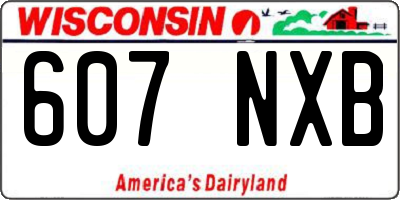 WI license plate 607NXB
