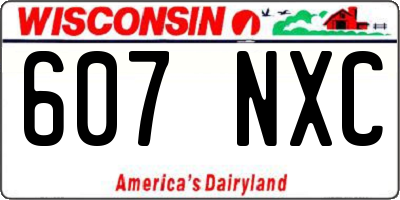 WI license plate 607NXC
