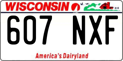 WI license plate 607NXF