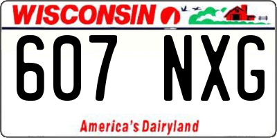 WI license plate 607NXG