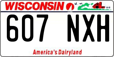 WI license plate 607NXH