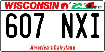 WI license plate 607NXI