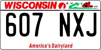 WI license plate 607NXJ