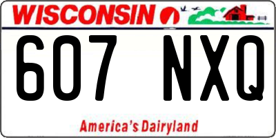 WI license plate 607NXQ