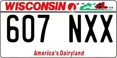 WI license plate 607NXX