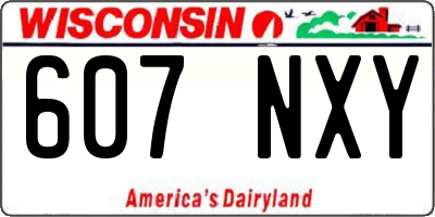 WI license plate 607NXY