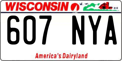 WI license plate 607NYA