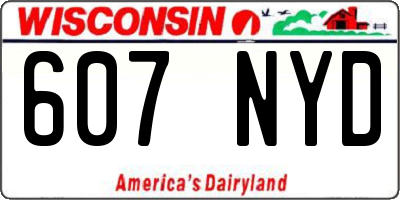 WI license plate 607NYD