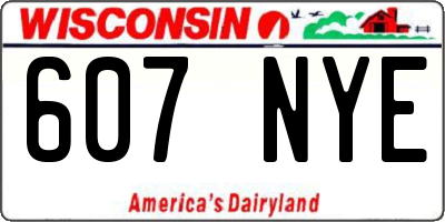 WI license plate 607NYE
