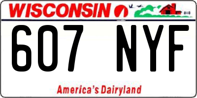 WI license plate 607NYF