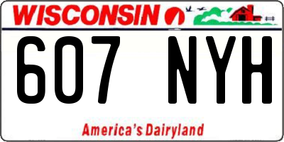 WI license plate 607NYH