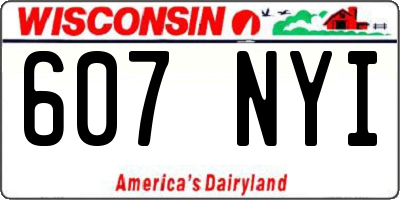 WI license plate 607NYI