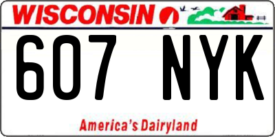 WI license plate 607NYK