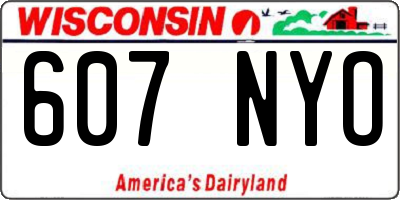 WI license plate 607NYO