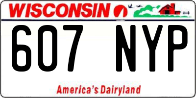 WI license plate 607NYP