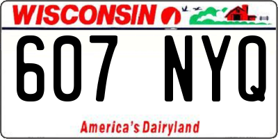 WI license plate 607NYQ
