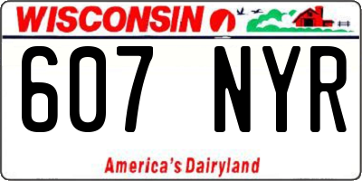 WI license plate 607NYR