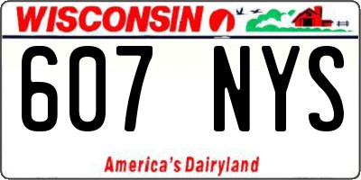 WI license plate 607NYS