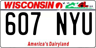 WI license plate 607NYU