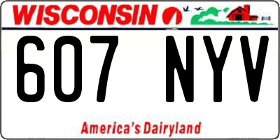 WI license plate 607NYV