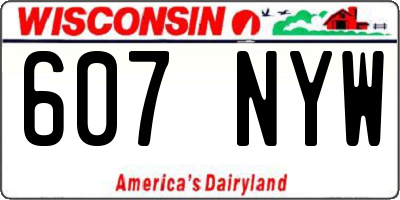 WI license plate 607NYW
