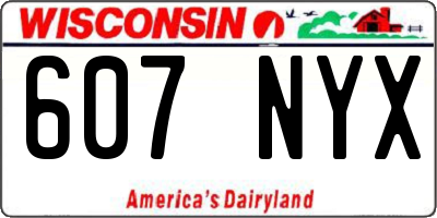 WI license plate 607NYX