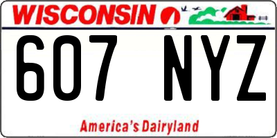 WI license plate 607NYZ