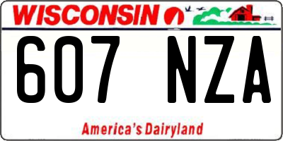 WI license plate 607NZA