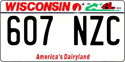 WI license plate 607NZC