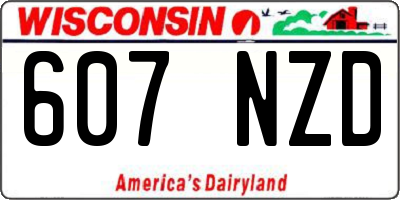 WI license plate 607NZD
