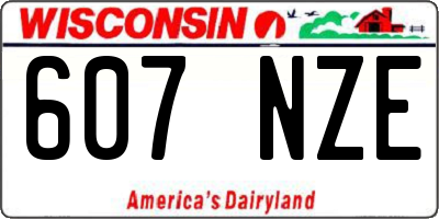 WI license plate 607NZE