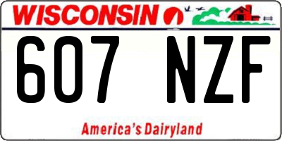 WI license plate 607NZF