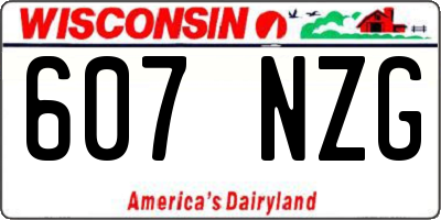 WI license plate 607NZG