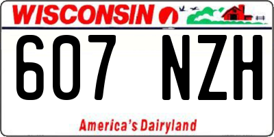 WI license plate 607NZH