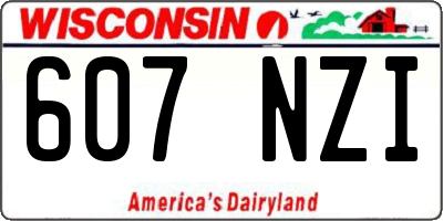 WI license plate 607NZI
