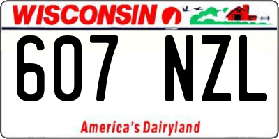 WI license plate 607NZL