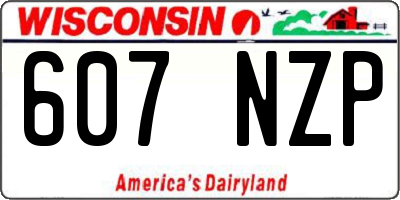 WI license plate 607NZP