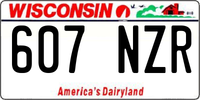 WI license plate 607NZR