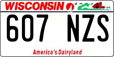 WI license plate 607NZS