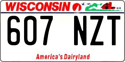 WI license plate 607NZT