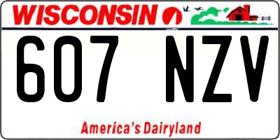 WI license plate 607NZV